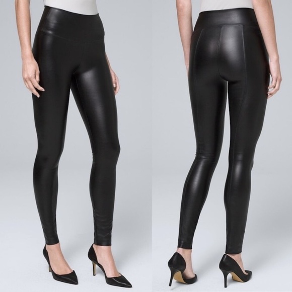 WHITE HOUSE BLACK MARKET Vegan Leather Leggings 4 - Picture 1 of 8